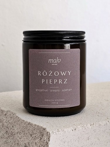 Świeca sojowa zapachowa Różowy Pieprz 220 g