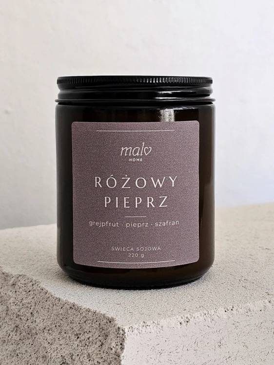 Świeca sojowa zapachowa Różowy Pieprz 220 g