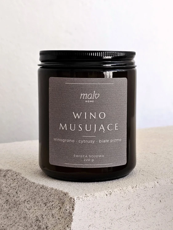 Świeca sojowa zapachowa Wino Musujące 220 g